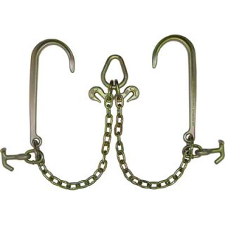 B/A Products V-Chain with Hooks — 15in. J-Hooks & Hammerhead T-/Mini J-Combo Hooks; 2-ft. Legs, Model# N711-8H
