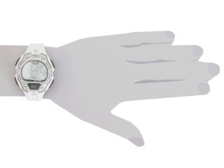 Timex Ironman Traditional 50 Lap Full Size White Silver Tone Gray Resin Strap Watch White Silver