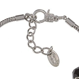 La Preciosa Silvertone Black Bead Enamel Charm Bracelet La Preciosa Crystal, Glass & Bead Bracelets