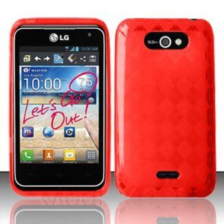 LG Motion 4G MS770 Case Chil Red Ultra Flex Tight TPU Gel Cover Protector (Metro PCS) with Free Car Charger + Gift Box By Tech Accessories Cell Phones & Accessories