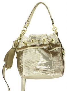 Authentic Coach Poppy Sequin Poppy Cinch Satchel Bag 17906 Gold Clothing