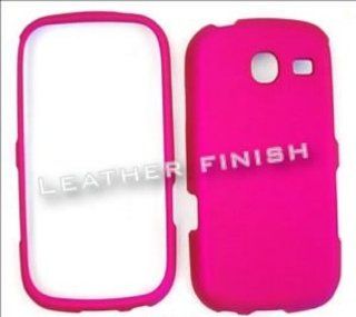 Samsung Freeform 3 R380 Honey Hot Pink, Leather Finish Hard Case, Cover, Faceplate, SnapOn, Protector Cell Phones & Accessories