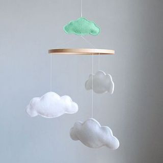personalised multi cloud baby mobile by littlenestbox