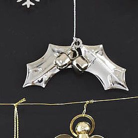 holly and bells decoration, set of three by retreat home