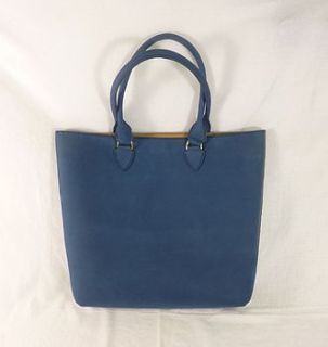 nubuck hand stitched leather shopper by lewesian leathers
