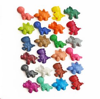 set of 24 dinosaur crayons in carry tub by colour me fun
