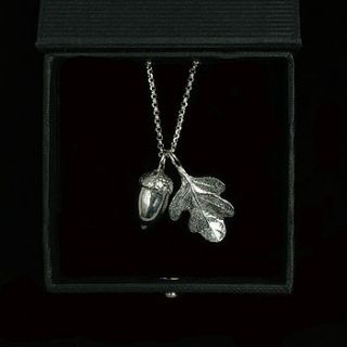 acorn and oak leaf necklace by glover & smith