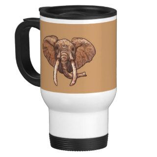 Sepia Tribal Elephant Coffee Mugs