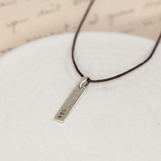 personalised sterling silver tag necklace by notes