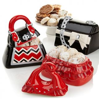 David's Cookies Set of 3 Fashion Handbag Jars with Cookies   AUTOSHIP