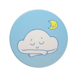 Sleeping Cloud Doodle Art Coaster