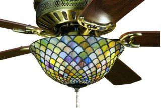 Fish Scale Tiffany Globe Stained Glass Ceiling Fan 52 Inches Width    