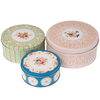 decorative floral cake tin set by the chic country home