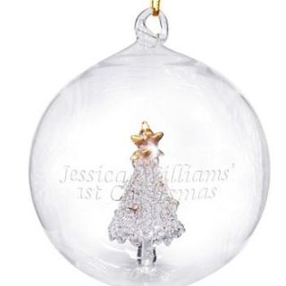 personalised glass christmas bauble by the letteroom