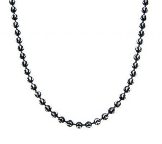 Sterling Silver Black Rhodium Diamond Cut Bead30 Necklace —