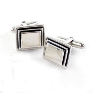 square sterling silver cufflinks by faith tavender jewellery