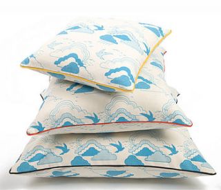 'glider' print organic cotton cushion covers  by dowse