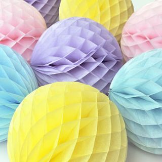 tissue paper honeycomb ball decoration by peach blossom