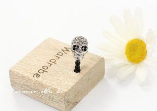 Crystal Silver Skull Earphone Jack Dust Plug for iphone 4/4s or All 3.5m Cell Phone Cell Phones & Accessories