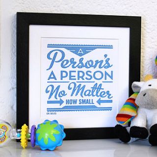 'a person's a person' dr seuss poster by chatty nora