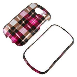 Plaid Hot Pink Protector Case for Samsung Brightside SCH U380 Cell Phones & Accessories