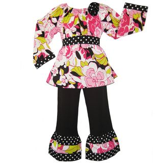 Ann Loren   Conjunto de pantaln y blusa estilo aldeano, para nias, estampado floral Ann Loren Girls Sets