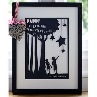 'daddy/mummy, love you to the stars' papercut by mimi & mae