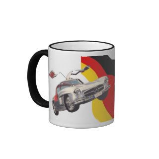 German Flag with Sportscar spreading it'sWings Coffee Mugs