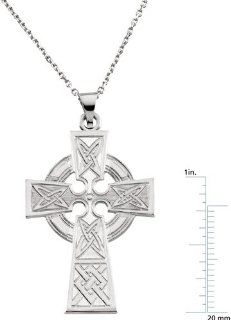14 Karat White Gold Celtic Cross Pendant Diamond Designs Jewelry