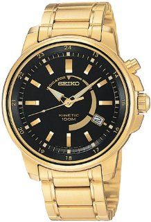 Seiko Men's SKA390 Kinetic Gold Tone Watch at  Men's Watch store.