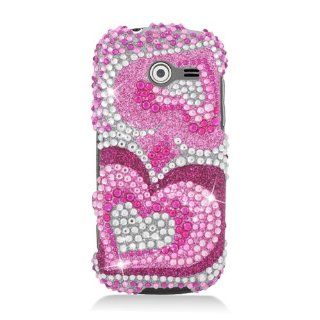 Eagle Cell PDSAMM390F395 RingBling Brilliant Diamond Case for Samsung Array/Montage M390   Retail Packaging   Pink Heart Cell Phones & Accessories