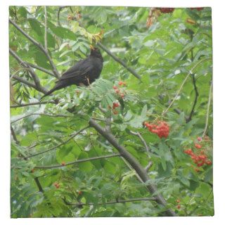 Blackbird and Berries Napkin