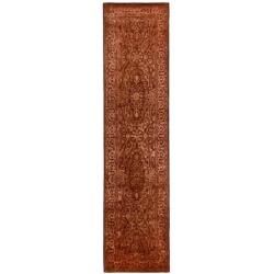 Handmade Silk Road Majestic Rust New Zealand Wool Rug (26 X 8)