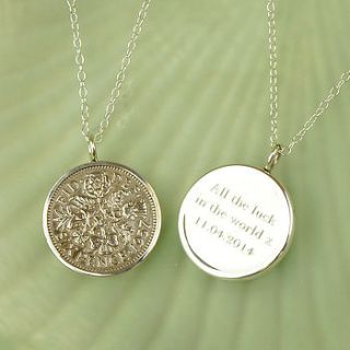 lucky sixpence necklace by hersey silversmiths