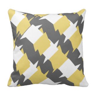 Yellow and Gray Abstract Pattern Design Pillow