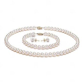 In Woman 6.5   7mm Aa White Freshwater Pearl Three   Piece Set Beauty