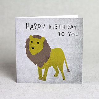 happy birthday lion card by lil3birdy