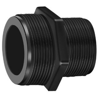 PT Coupling Special Application Series Polypropylene Fitting, Reducer Nipple, 3/4" NPT Male x 1/2" NPT Male Industrial Pipe Fittings