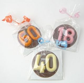 number disc in chocolate for parties by chocolate by cocoapod chocolate