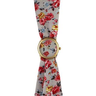 flowers small fabric watch by wholesome bling