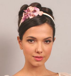 bridal velvet flower hairband by aurora rose bridal