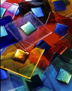 handmade iridescent glass tile by amy cushing
