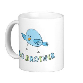 Big brother kids mug, funny cute cartoon bird