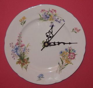 vintage shelley wild flowers clock by maison ami
