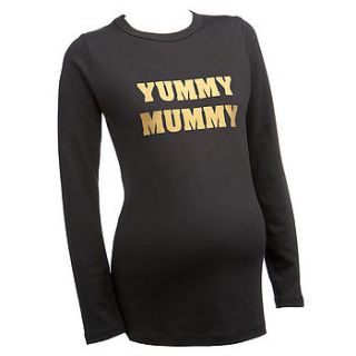 'yummy mummy' slogan maternity t shirt by nappy head