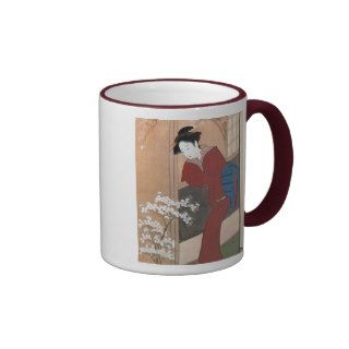 桜の花と女, 春章 Cherry Blossoms and a Woman, Shunsho Coffee Mugs