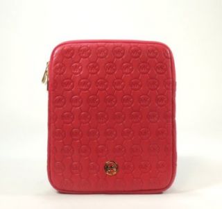 MICHAEL Michael Kors Electronic Logo embossed Leather IPAD Case (Lacquer Pink) Shoes
