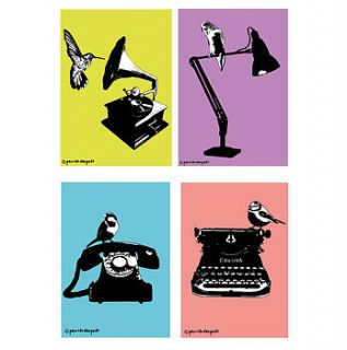a set of all four retro prints by print and repeat