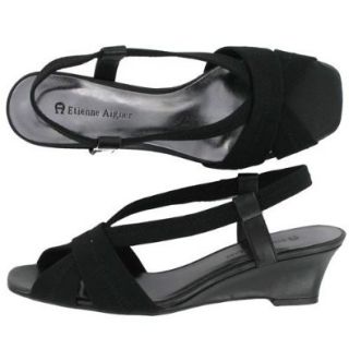 Etienne Aigner Women's 'Padovan' Sandal (7M, Black Stretch) Shoes