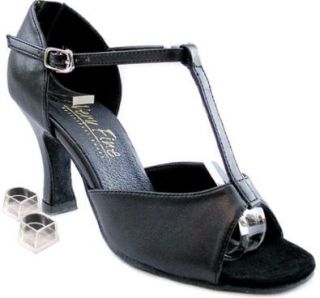 Women's Salsa Ballroom Tango Latin Dance Shoes 1609 Bundle with Plastic Dance Shoe Heel Protector 3" Heel Shoes